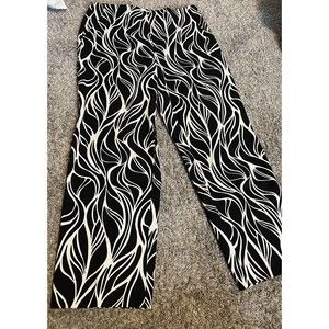 WOMENS TALBOTS STRETCH BLACK ZEBRA PANTS SIZE 10